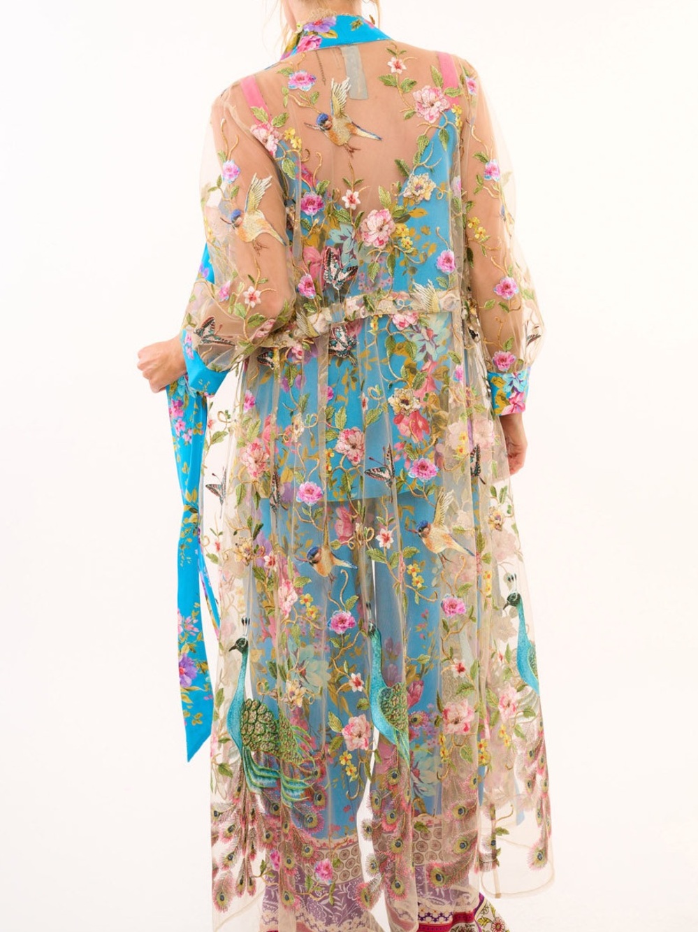 Aratta Garden of Eden Embroidered Mesh Kimono, NWT, $269 MSRP - Picture 11 of 15
